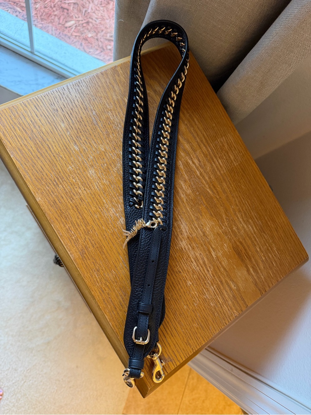 RARE COACH REXY Black Leather Gold Chain Bag Strap - Picture 3 of 6